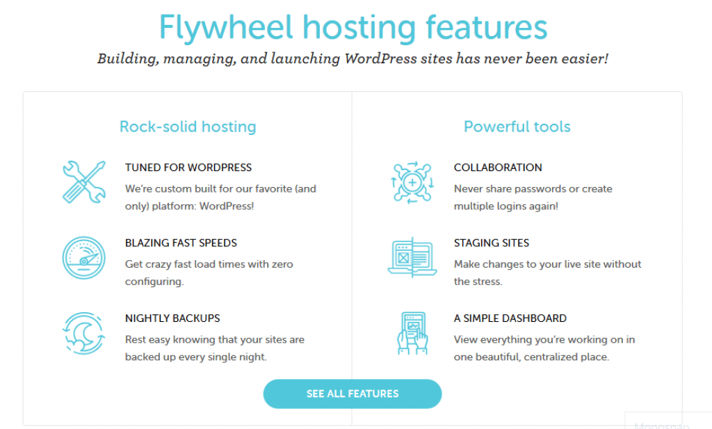 Flywheel Hosting Features