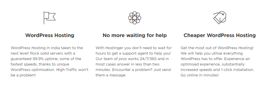 hostinger wordpress features