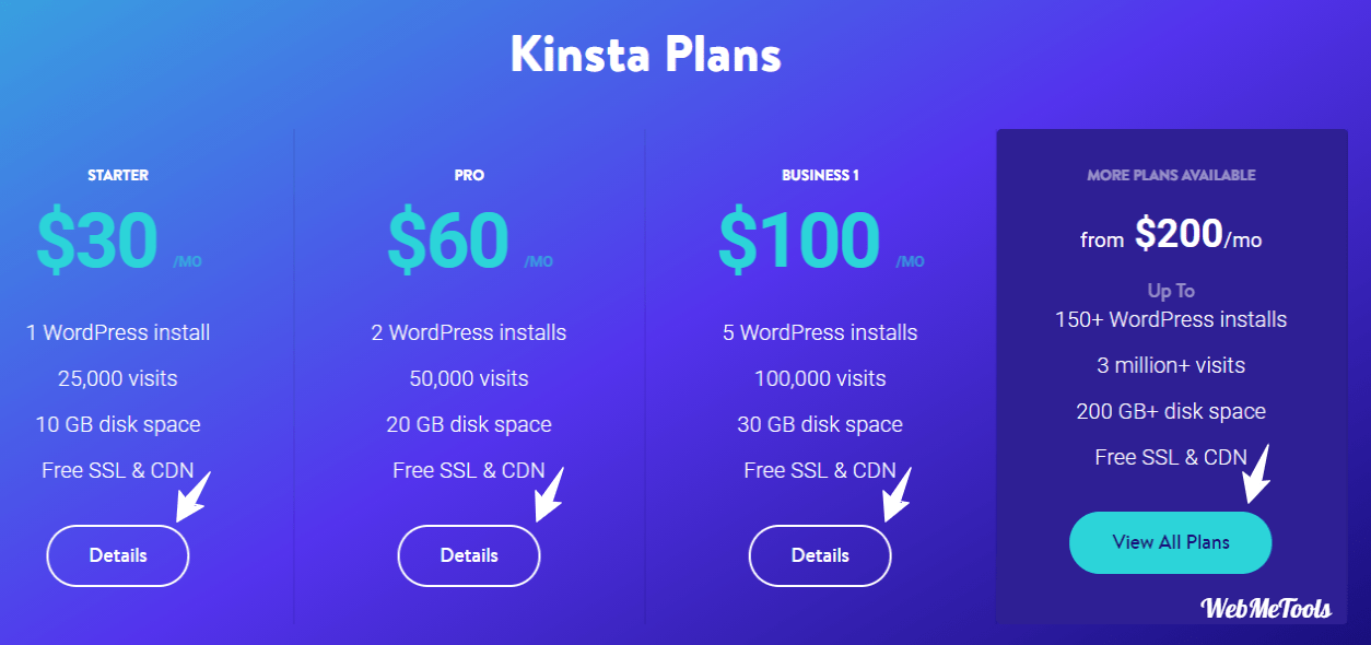 Kinsta Pricing Plans