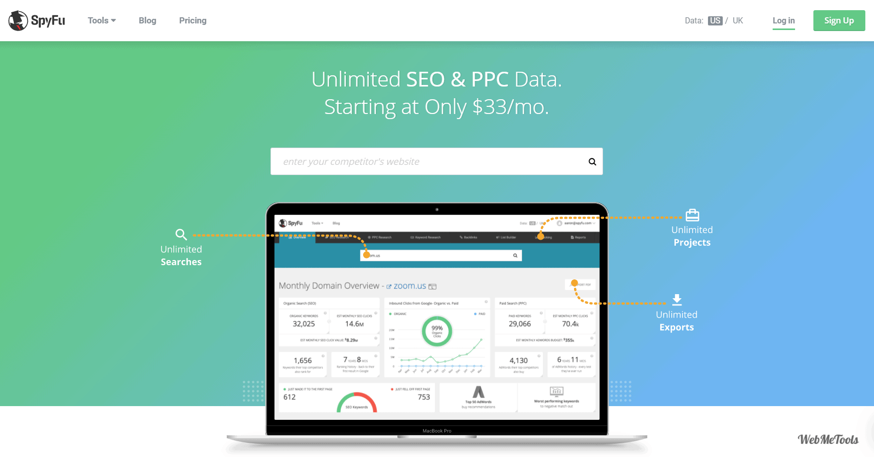 SpyFu Competitor Keyword Research Tools home