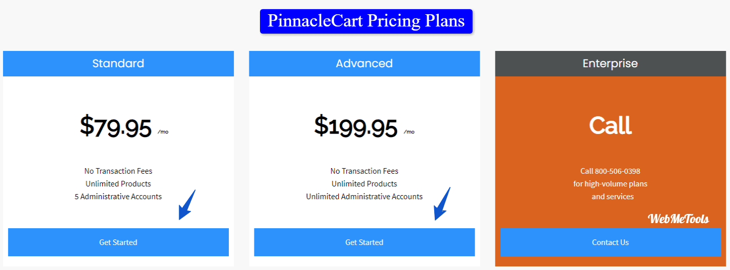 PinnacleCart Pricing Plans