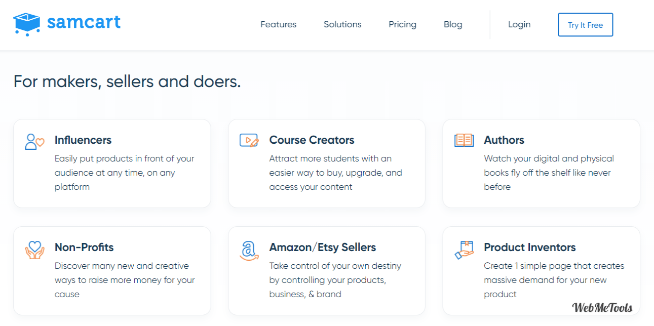 SamCart eCommerce Platform home