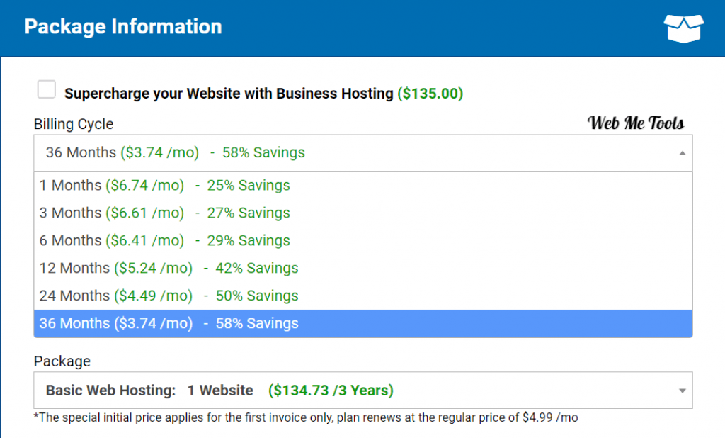 Hostwinds Discount at billing