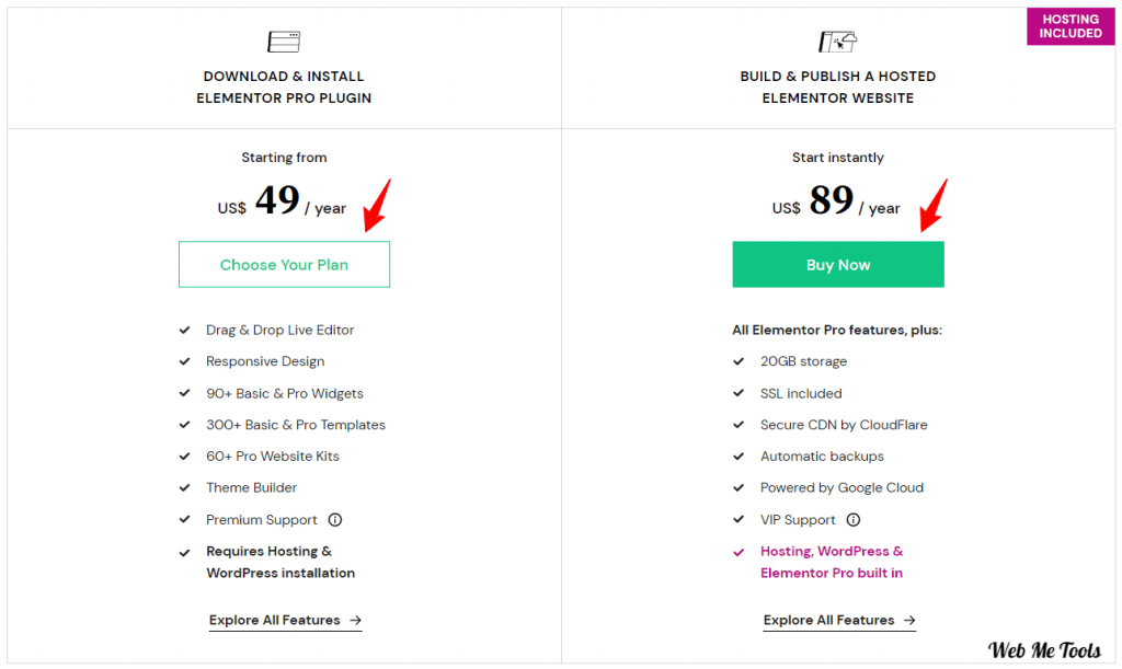 Elementor-Pro-Plans-Hosted-Website