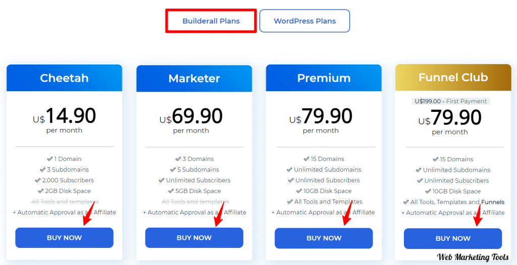 Builderall Pricing Plans