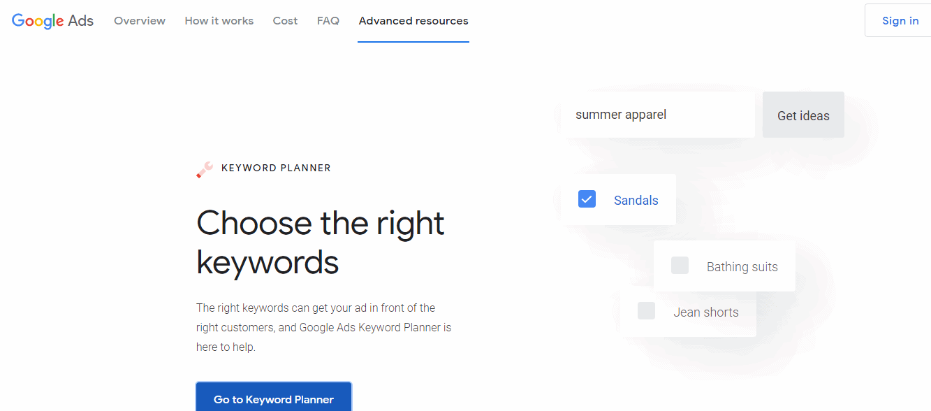 Google Keyword Tools