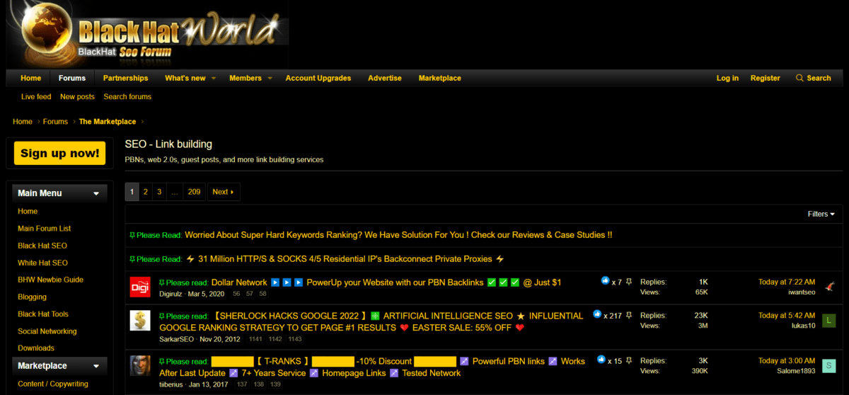 SEO Link building BlackHatWorld