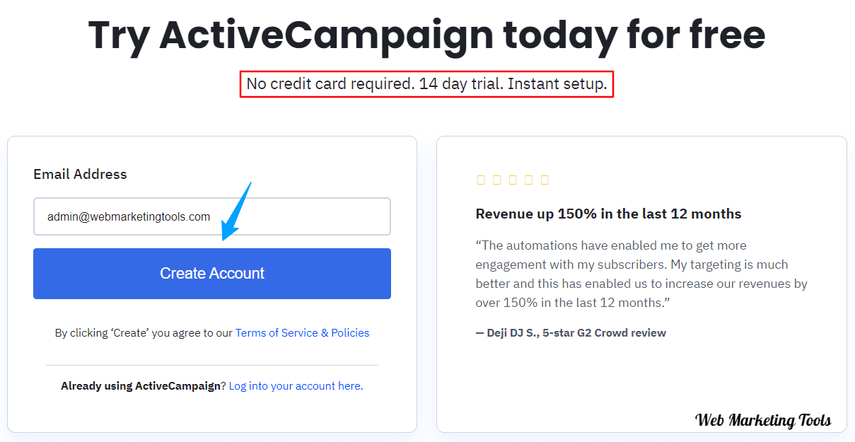 ActiveCampaign Free 14 Day Trial