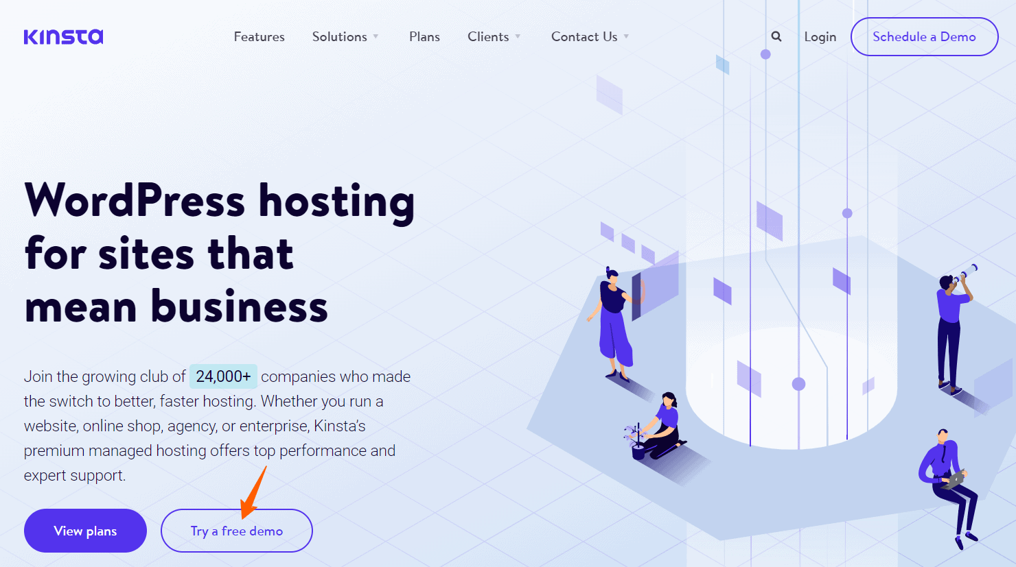 Kinsta Managed WordPress Hosting Home Page