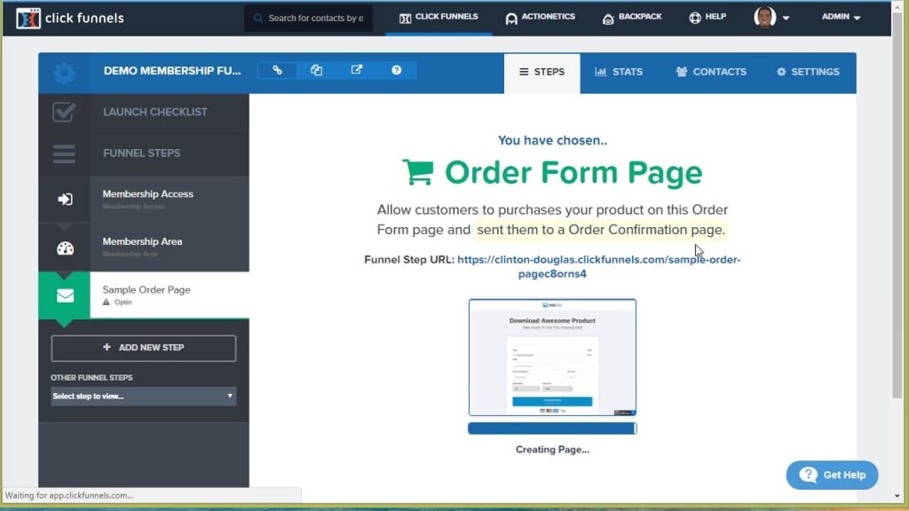 Clickfunnel Checkout page