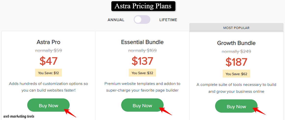 Astra Pricing Plans