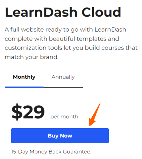 LearnDash Cloud Monthly Price