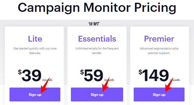 Campaign-Monitor Pricing Plans 