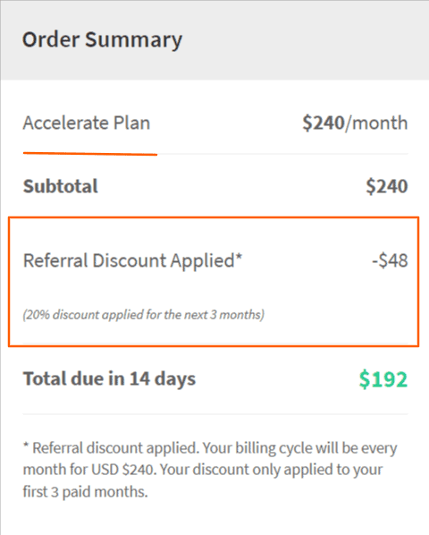 Order Summary Accelerate Plan Monthly Order Summary Accelerate Plan Monthly
