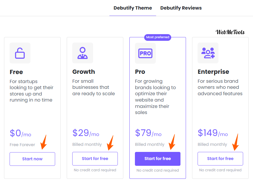 Pricing-Debutify-Ecommerce-Theme