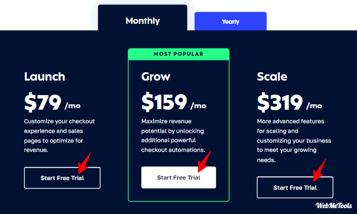 SamCart Monthly Pricing Plans 
