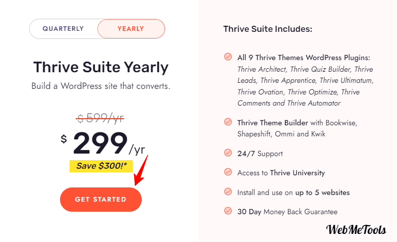 Thrive Themes Suite Pricing Plan Yearly