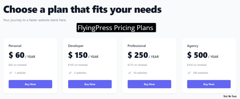 FlyingPress Pricing Plans