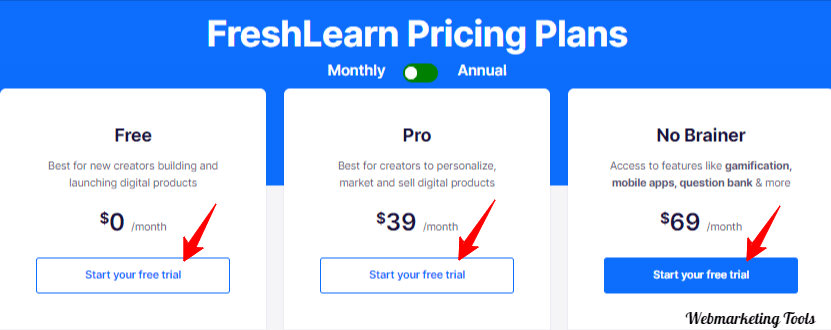 FreshLearn Pricing Plans