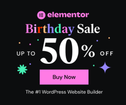 Elementor Birthday sale