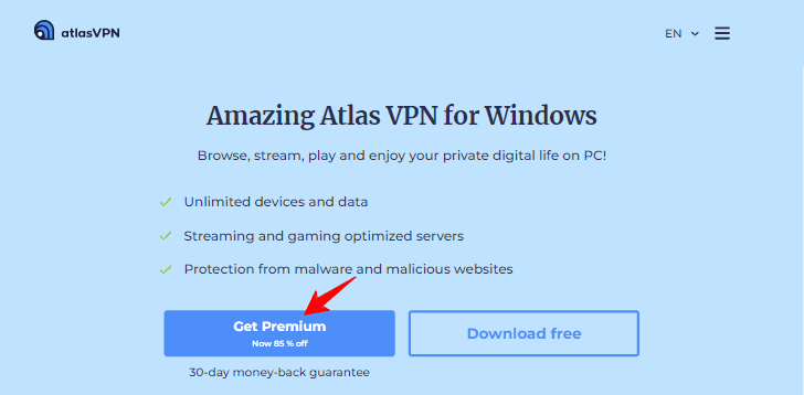 Atlas-VPN Get Premium-Plan