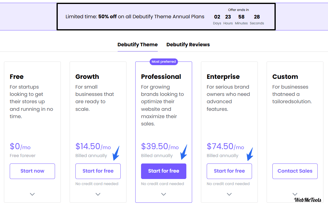 Pricing-Debutify-Ecommerce-Theme