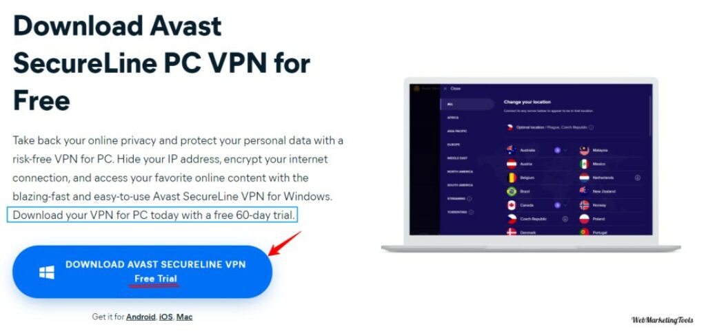 Avast VPN 60-Day Trial