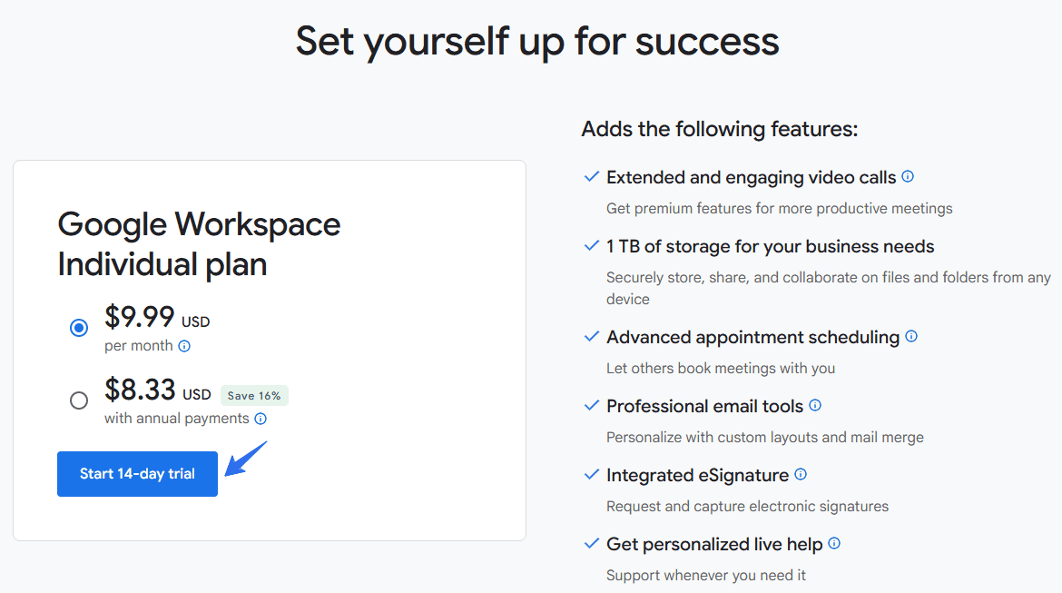 Google Workspace Individual Plan