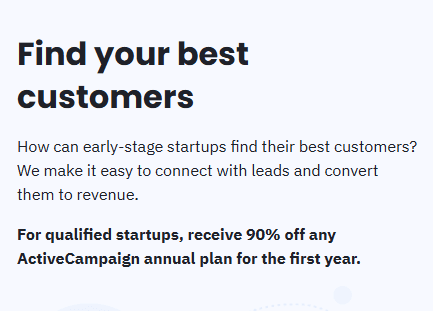 ActiveCampaign Startups Offer Active Campaign 90% OFF on Annual Subscription