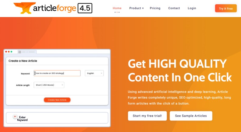 Article Forge Website