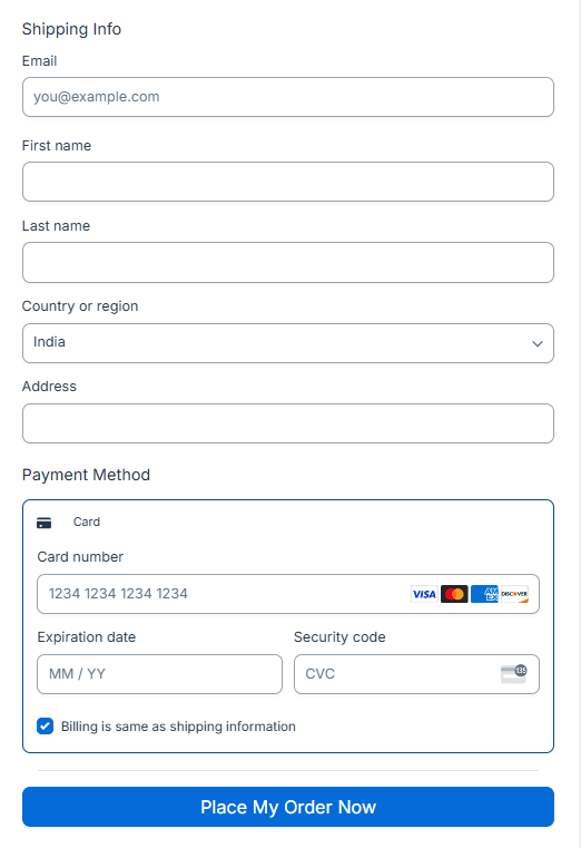 Samcart shipping details