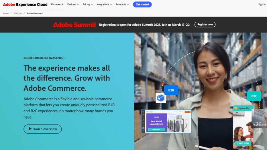 Adobe Commerce Homepage