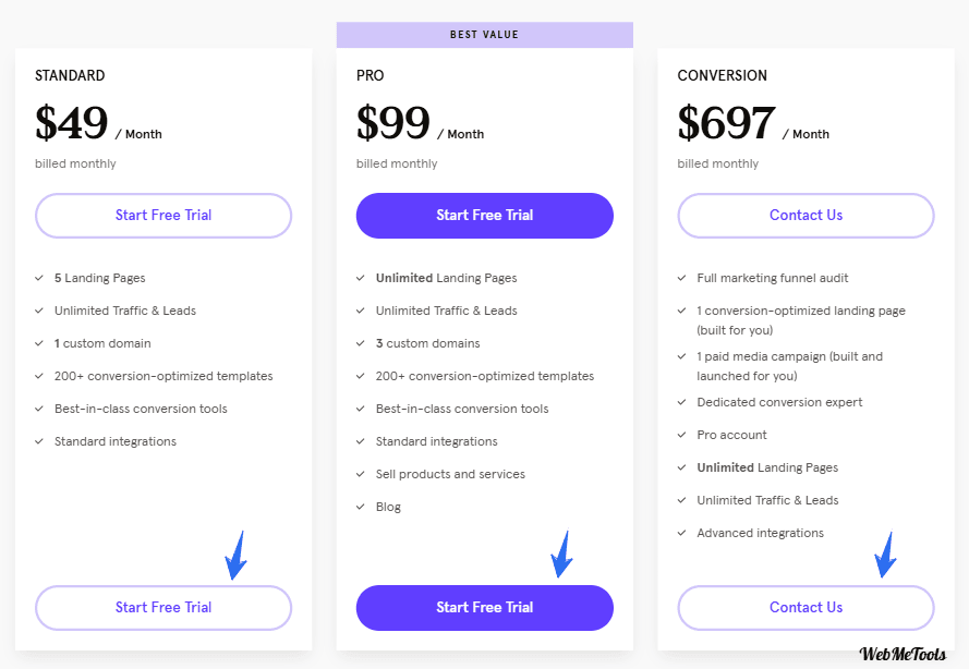 Choose a LeadPages Plans