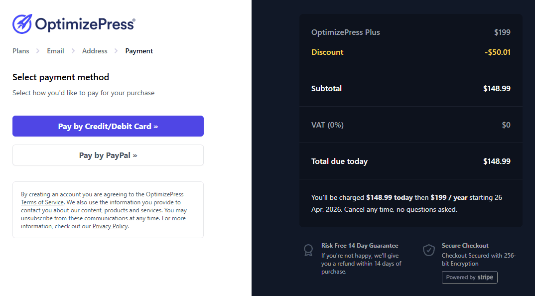 OptimizePress Payment Options OptimizePress Payment Options