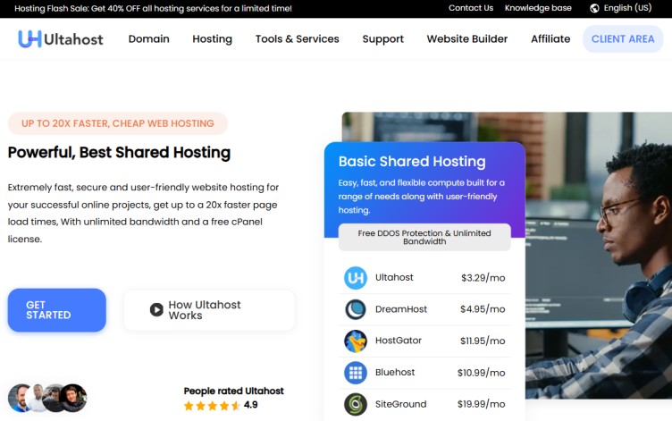 UltaHost Homepage