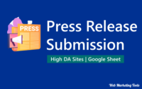 Press Release Submission Sites List 2023- Instant Approval, High DA & PR, Free & Paid